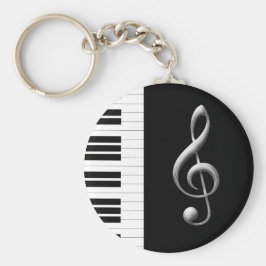 Piano Key en Gclef Sleutelhanger