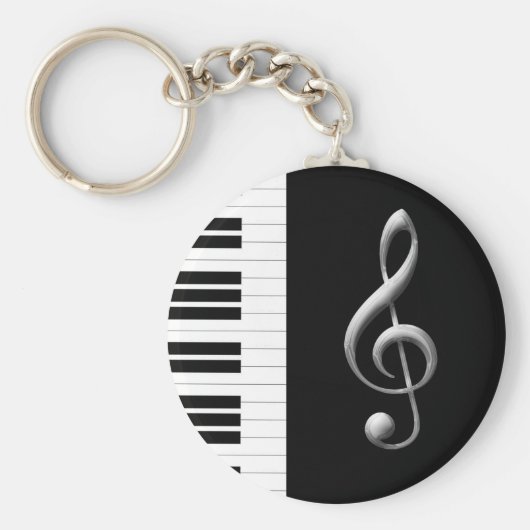Piano Key en Gclef Sleutelhanger (Voorkant)