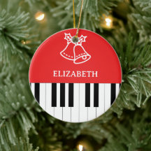 Piano Key Jingle Bell Kerst Rood