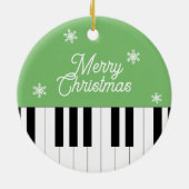 Piano Key Jingle Bell Vrolijk Kerstmis Rood Groen Keramisch Ornament (Achterkant)