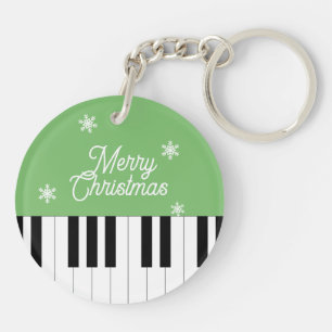 Piano Key Jingle Bell Vrolijk Kerstmis Rood Groen Sleutelhanger