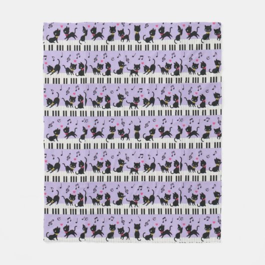 PIANO KEY KATTEN fleece deken (Voorkant)