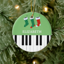 Piano Key Kerstmis Sokken Groen