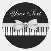 Piano Key Overweging Ronde Sticker (Voorkant)