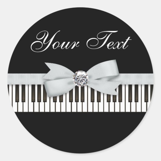 Piano Key Overweging Ronde Sticker (Voorkant)