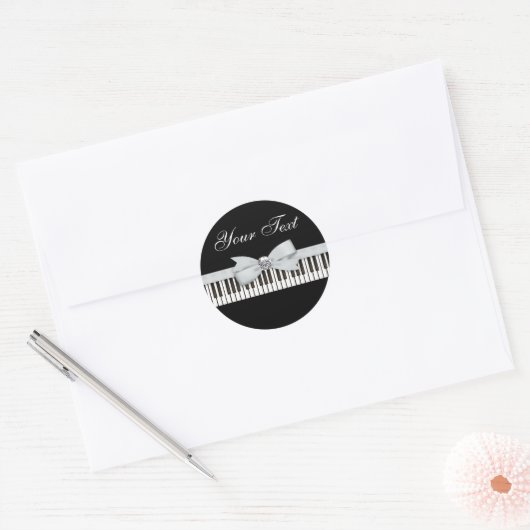 Piano Key Overweging Ronde Sticker (Envelop)