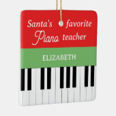 Piano Key Santa's favoriete pianoleraar Keramisch Ornament (Rechts)