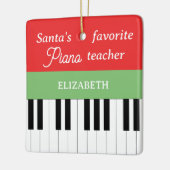 Piano Key Santa's favoriete pianoleraar Keramisch Ornament (Links)