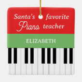 Piano Key Santa's favoriete pianoleraar Keramisch Ornament (Achterkant)