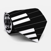 Piano Key Stropdas - zwart (Opgerold)