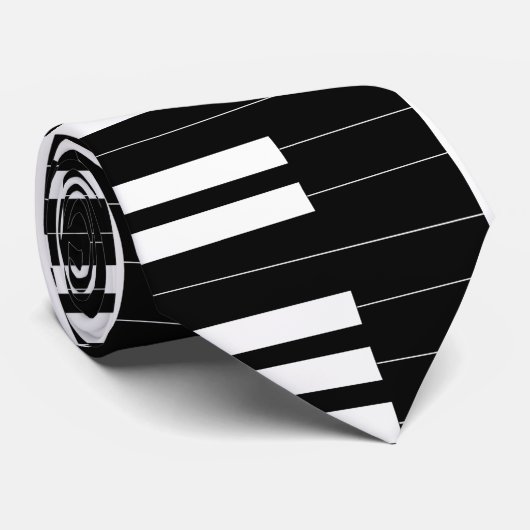 Piano Key Stropdas - zwart (Opgerold)