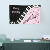 Piano Keyboard Black and White Music Design Pink Spandoek (Beurs)