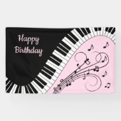 Piano Keyboard Black and White Music Design Pink Spandoek (Horizontaal)