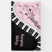 Piano Keyboard Black and White Music Design Pink Spandoek (Verticaal)