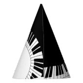 Piano Keyboard Black en White Music Birthday Feesthoedjes (Achterkant)