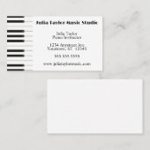 Piano Keyboard Border Music Teacher Visitekaartje (Voorkant / Achterkant)