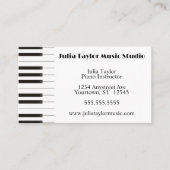 Piano Keyboard Border Music Teacher Visitekaartje (Voorkant)