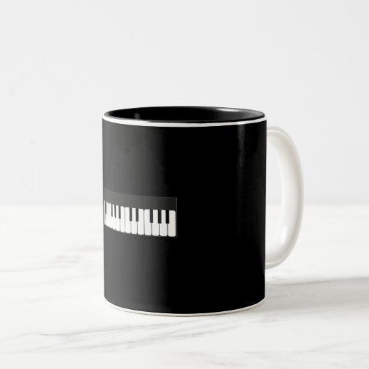 Piano Keyboard Clavier 24 Keys Tweekleurige Koffiemok (Voorkant rechts)