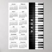 Piano Keyboard Design 2026 Wall Calendar Poster (Voorkant)