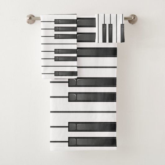 Piano Keyboard Design Bath Towel Set Bad Handdoek (Insitu)