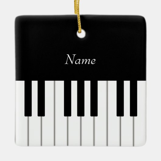 Piano Keyboard Elegant Persoonlijk Musician's Keramisch Ornament (Voorkant)