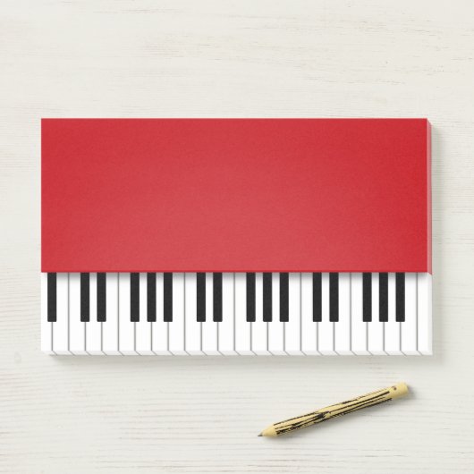 Piano Keyboard Fun Red Music Post-it® Notes (Op bureau)