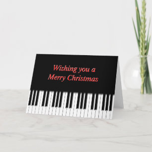 Piano Keyboard Keys Christmas Card Feestdagen Kaart