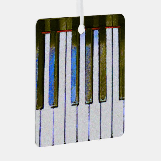 Piano Keyboard Metal Ornament (Voorkant Rechts)