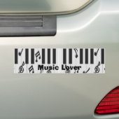 Piano Keyboard Music Lover Bumpersticker (Op auto)