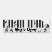 Piano Keyboard Music Lover Bumpersticker (Voorkant)