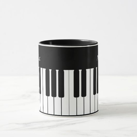 Piano Keyboard Music Personalized Mug Mok (Midden)