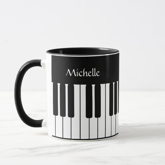 Piano Keyboard Music Personalized Mug Mok (Links)