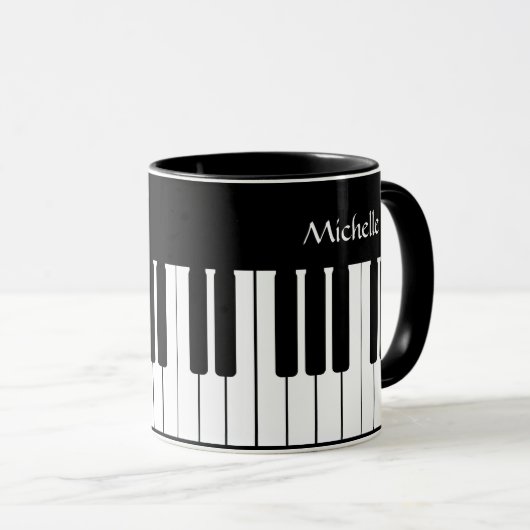 Piano Keyboard Music Personalized Mug Mok (Voorkant rechts)