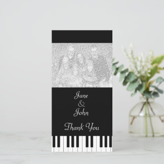 Piano Keyboard Music Weddenfoto Hartelijk dank Bedankkaart