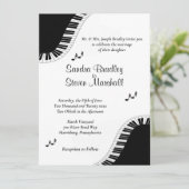 Piano Keyboard Music Weddenschap Theme Uitnodiging (Staand voorkant)