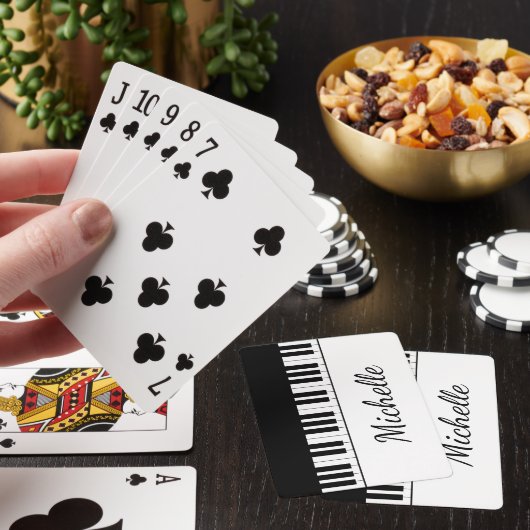 Piano Keyboard Musical Elegant Script Pokerkaarten (Insitu)