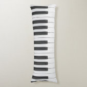 Piano Keyboard Musician Black en White Lichaamskussen (Voorkant Verticaal)