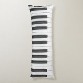 Piano Keyboard Musician Black en White Lichaamskussen (Achterkant (Verticaal))