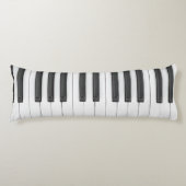 Piano Keyboard Musician Black en White Lichaamskussen (Voorkant)