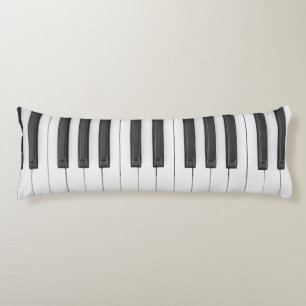 Piano Keyboard Musician Black en White Lichaamskussen