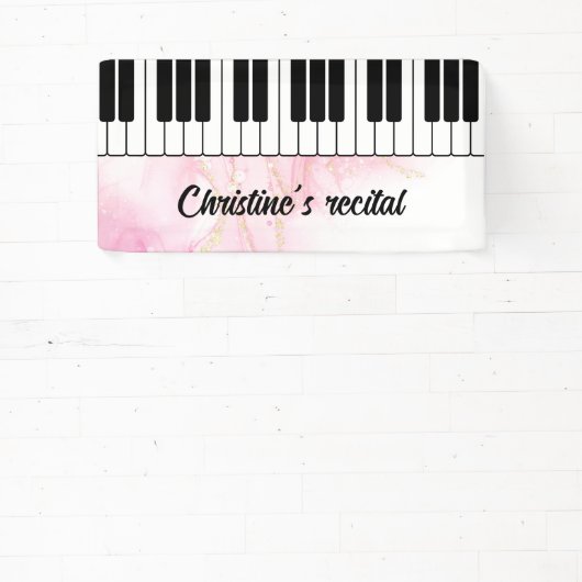 Piano keyboard muziek recital sign performance spandoek (Insitu)