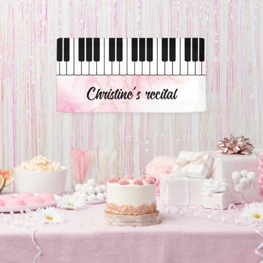 Piano keyboard muziek recital sign performance spandoek (Feest)
