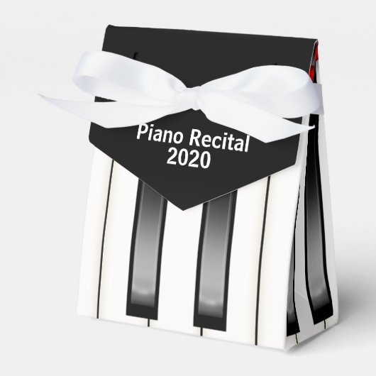 Piano keyboard muziek voor piano recital bedankdoosjes (Voorkant Zijde)