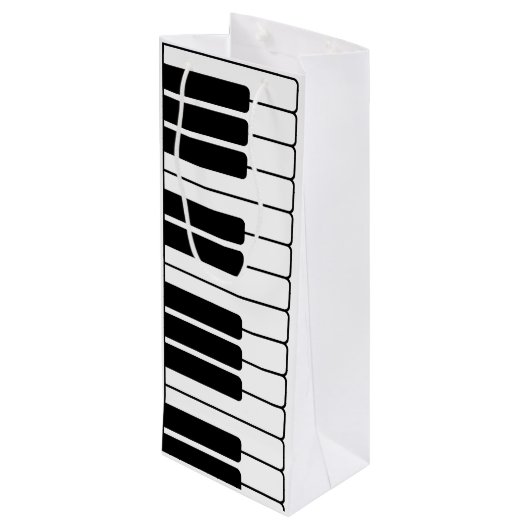 Piano keyboard muzikant geschenk jumbo nieuwigheid wijn cadeautas (Achterkant Gekanteld)