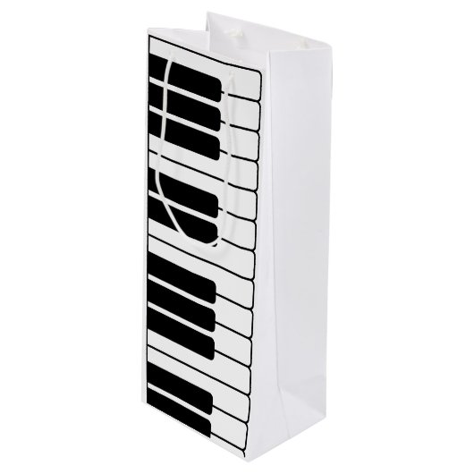 Piano keyboard muzikant geschenk jumbo nieuwigheid wijn cadeautas (Voorkant Gekanteld)