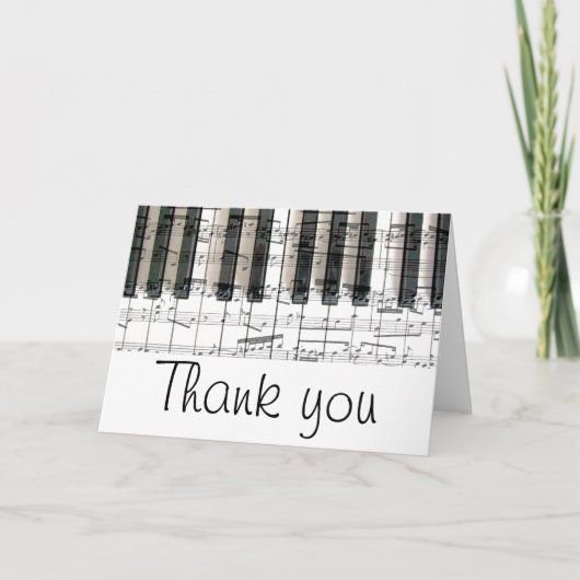 piano keyboard thank you bedankkaart (Voorkant)
