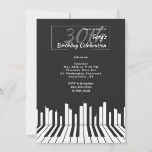 Piano Keys 2 Birthday Party Invitation Kaart