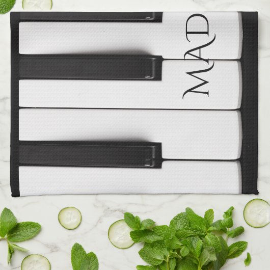 Piano Keys aangepaste naam keukenhanddoek (Gevouwen)