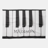 Piano Keys aangepaste naam keukenhanddoek (Horizontaal)