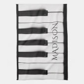 Piano Keys aangepaste naam keukenhanddoek (Verticaal)
